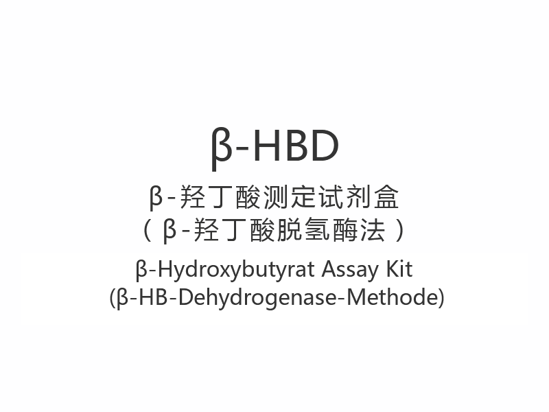 【β-HBD】β-Hydroxybutyrat Assay Kit (β-HB-Dehydrogenase-Methode)